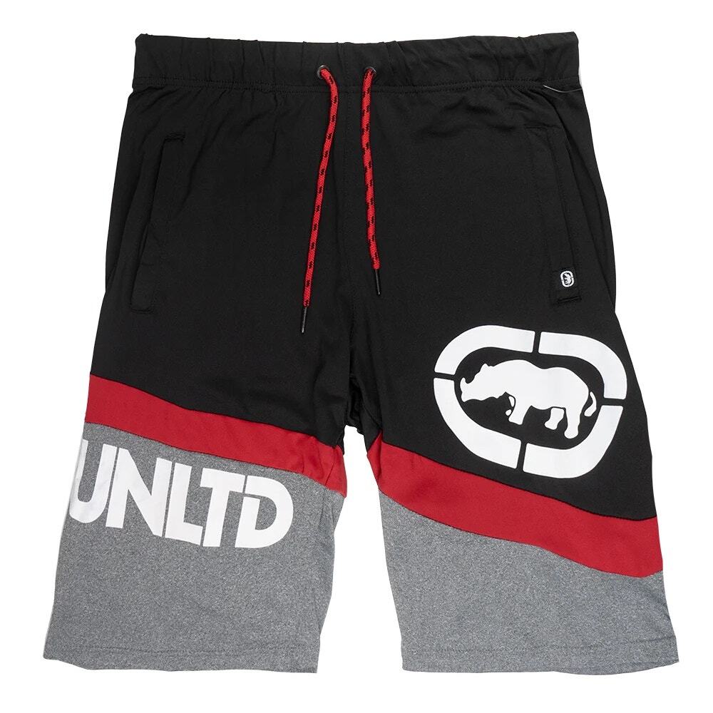 Ecko Unltd Men's Slant Colorblock Activewear Shorts in Grey Marled